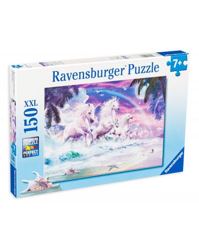 Puzzle Ravensburger de 150 XXL piese - Unicorni pe plaja  - 1