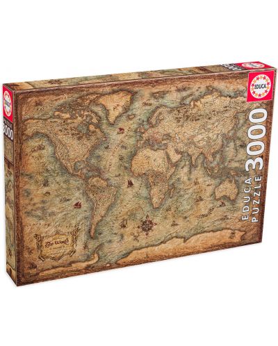 Puzzle Educa 3000 de piese - Harta lumii - 1