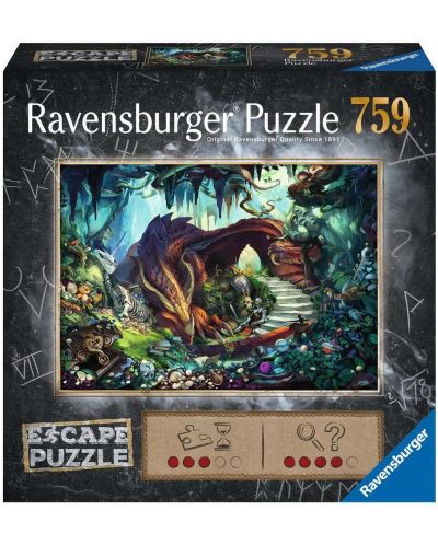 Puzzle enigmă Ravensburger din 759 de piese - Peștera dragonului - 1