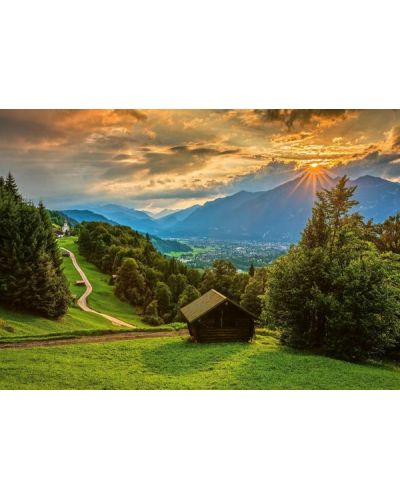 Puzzle Schmidt de 1500 piese - Sunset Over The Montain Vilage Of Wombreg - 2