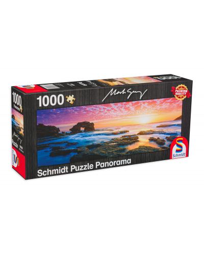Puzzle panoramic Schmidt de 1000 piese - Apus peste golful Bridgwater, Mark Gray - 1