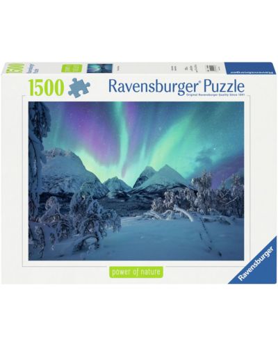 Puzzle Ravensburger  din  1500 piese - Când aurora boreală dansează - 1