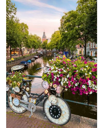 Puzzle Ravensburger din 1000 piese - Bicicletă și flori în Amsterdam - 2