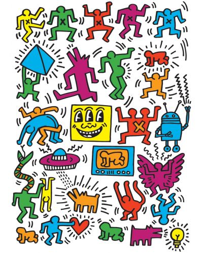 Puzzle Eurographics de 1000 piese - Colaj de Keith Haring - 2
