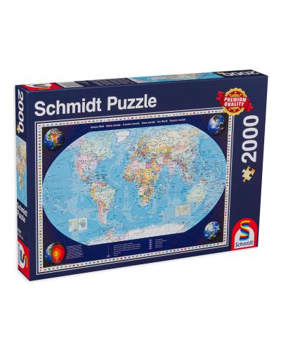Puzzle Schmidt de 2000 piese - Harta lumii - 1