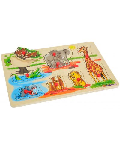 Puzzle cu mânere Eishhorn - Animale din junglă - 2