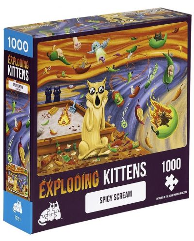 1000 de piese Exploding Kittens Puzzle - Cat Scream - 1