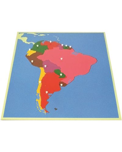 Smart Baby Montessori Puzzle - Harta Americii de Sud, 13 piese - 1