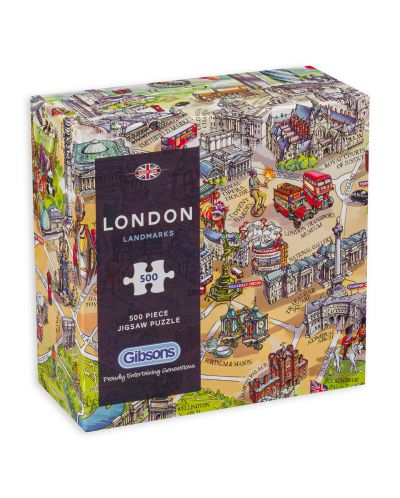 Puzzle Gibsons de 500 piese - Obiectivele turistice din Londra, Maria Rabinky - 1