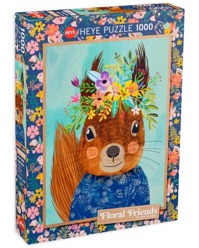 Puzzle Heye de 1000 piese - Floral Friends Sweet Squirrel - 1