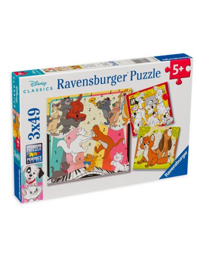 Puzzle Ravensburger din 3 x 49 de piese - Animale Disney - 1