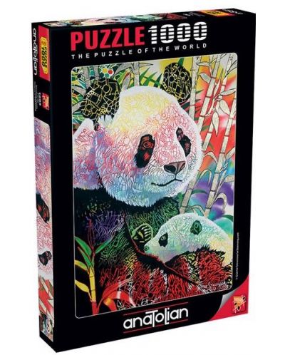 Puzzle Anatolian de 1000 piese - Panda colorat - 1