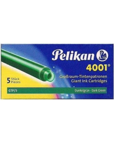 Cartuse cerneala Pelikan - lungi, 5 buc., verde inchis - 1