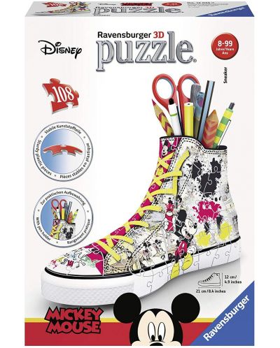 Puzzle 3D Ravensburger de 108 piese - Pantof, Mickey Mouse - 1