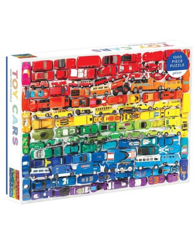 Puzzle Galison de 1000 piese - Rainbow Toy Cars  - 1