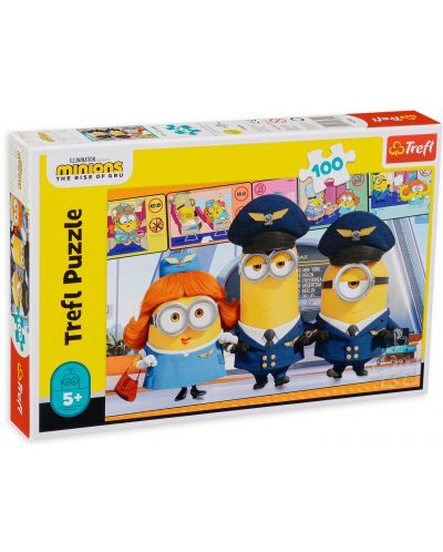 Puzzle Trefl de 100 piese - Minions at the airport - 1