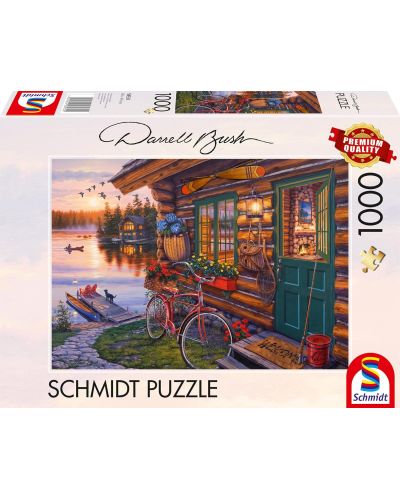 Puzzle Schmidt de 1000 de piese - BUSH-Cabana de pe malul lacului - 1