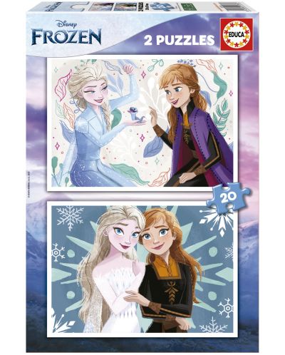 Puzzle Educa din 2 x 20 de piese - Frozen - 1