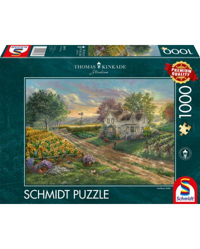 Puzzle Schmidt din 1000 de piese - Câmpuri de floarea-soarelui - 1