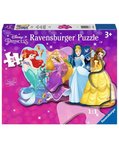 Puzzle de podea  Ravensburger din 24 piese - Prințese frumoase - 1