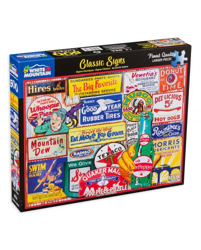 Puzzle White Mountain de 500 piese - Classic Signs - 1