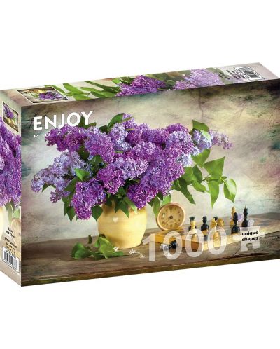 Puzzle Enjoy din 1000 de piese - Liliac și sah - 1