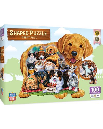 Puzzle Master Pieces de 100 piese -Pets Pals Shaped  - 1