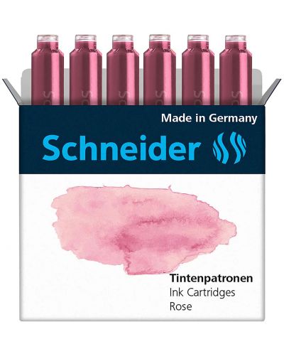Cartuș pentru stilou Schneider - roz, 6 buc - 1