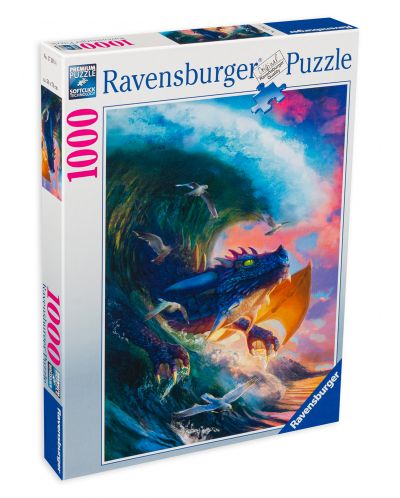 Puzzle Ravensburger din 1000 de piese - Competiția cu dragoni - 1