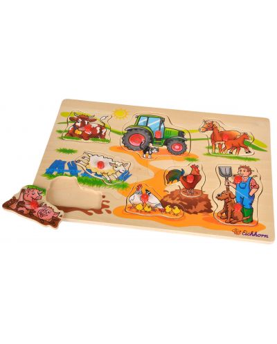 Puzzle cu mânere Eishhorn - Animale de fermă - 2