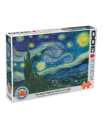 Puzzle 3D Eurographics din 300 de piese - Noapte înstelată, Van Gogh - 1