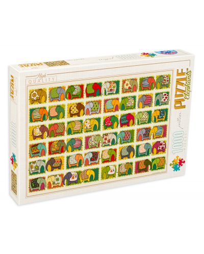 Puzzle de 1000 de piese D-Toys - Elefanți - 1