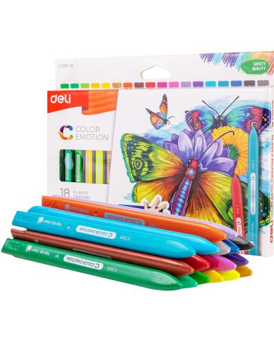Creioane colorate Deli Color Emotion - EC20010, 18 culori - 1