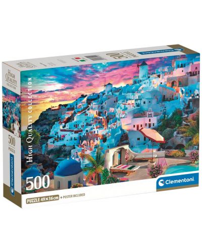 Puzzle  Clementoni din 500 piese - Vedere a Greciei - 1