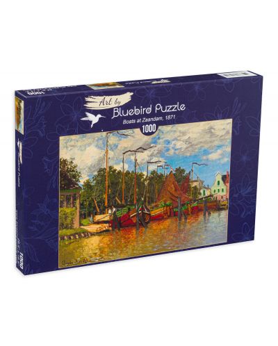 Puzzle Bluebird de 1000 piese - Boats at Zaandam, 1871 - 1