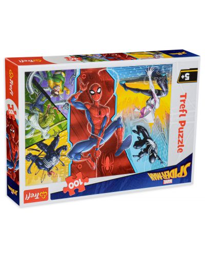Puzzle Trefl de 100 piese - Spiderman, Cu capul in jos - 1