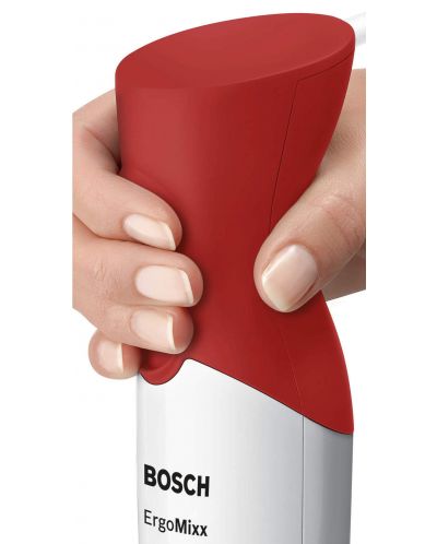 Blender de mână  Bosch - ErgoMixx MSM64010, 450W, 2 viteze, alb/roșu - 4