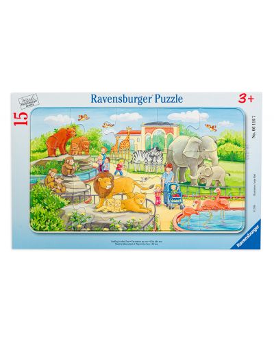 Puzzle Ravensburger de 15 piese - Plimbare in gradina zoologica - 1