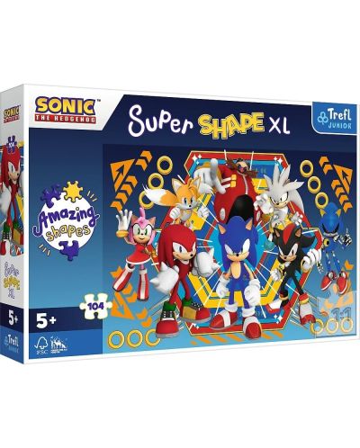 Puzzle Trefl din 104 piese XXL - Lumea lui Sonic - 1