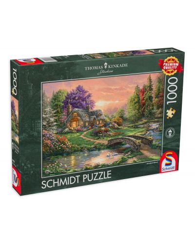 Puzzle Schmidt de 1000 de piese - Casa in padure  - 1
