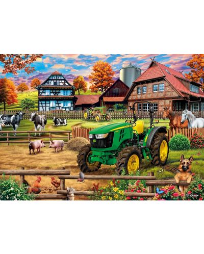 Puzzle Schmidt din 1000 de bucăți - Fermă cu tractor John Deere 5050E  - 2