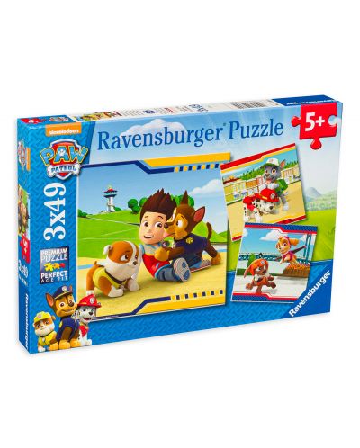 Puzzle Ravensburger din 3 x 49 piese - Eroi in uniforme, Paw Patrol - 1