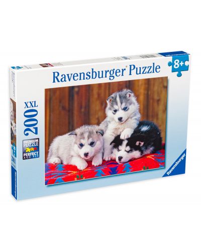 Puzzle Ravensburger din 200 XXL de piese - Catelusi micuti husky