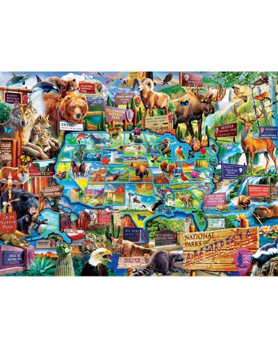 Puzzle Master Pieces din 100 de piese - Colaj cu parcuri naționale - 2