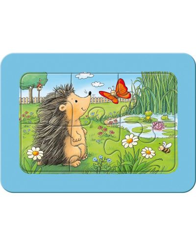 Puzzle Ravensburger din 3 х 6 piese - Small animals in the garden - 2