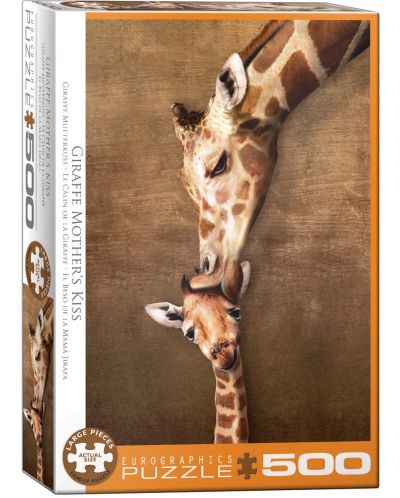 Puzzle Eurographics de 500 XXL piese - Giraffe Mother's Kiss - 1