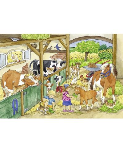 Puzzle Ravensburger din 2 x 24 de piese - Zi la fermă - 2