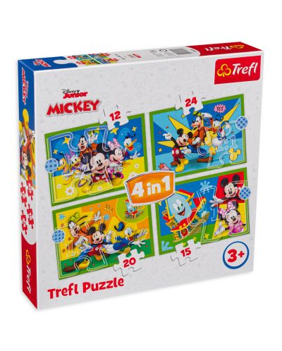 Puzzle Trefl 4 în 1 - Prietenii lui Mickey - 1