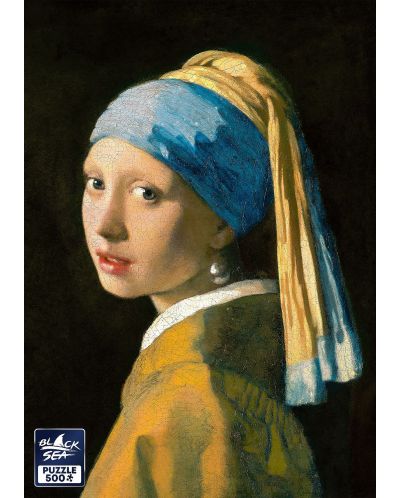 Puzzle Black Sea din 500 de piese - Fata cu cercelul de perle, Johannes Vermeer - 2