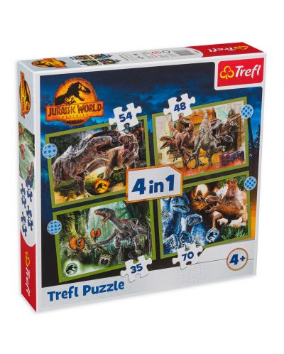 Puzzle Trefl 4 în 1 - Dinozauri - 1
